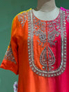 Orange Shaded Intricate Work Dupatta Set