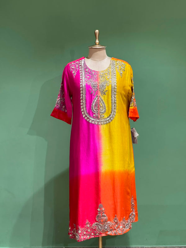 Red Shaded Intricate Work Dupatta Set