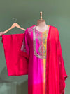 Red Shaded Intricate Work Dupatta Set