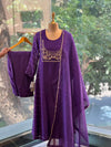 Purple Mul Chanderi Suit