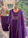 Purple Mul Chanderi Suit