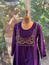 Purple Mul Chanderi Suit