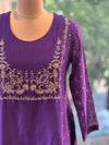 Purple Mul Chanderi Suit