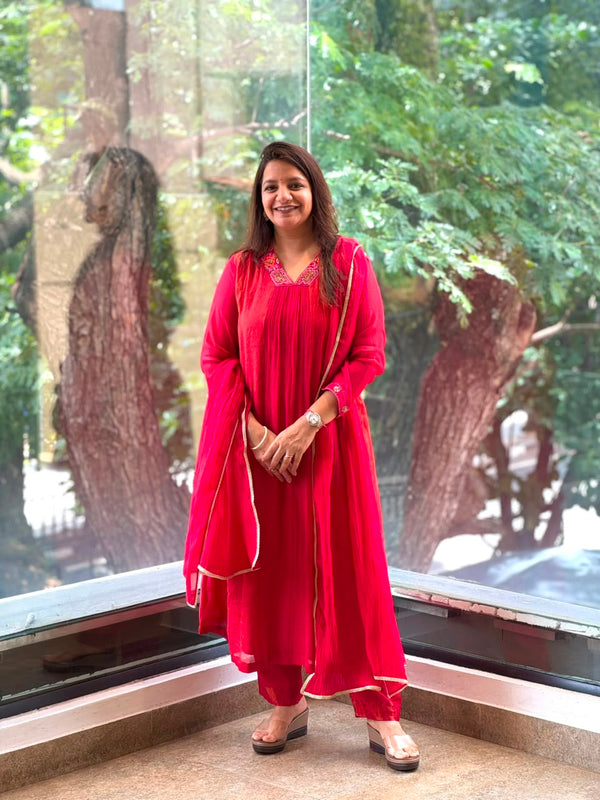 Reddish Orange Mul Suit