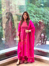 Pink Embroidered Organza suit