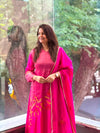 Pink Embroidered Organza suit