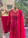 Pink Embroidered Organza suit