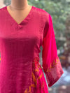 Pink Embroidered Organza suit