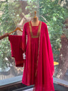 Dark Red Tissue Panel Suit