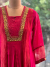 Dark Red Tissue Panel Suit