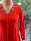 Orange Mul Chanderi Suit