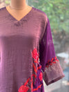Purple Embroidered Organza Suit
