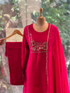 Reddish Maroon Mul Chanderi Suit