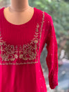 Reddish Maroon Mul Chanderi Suit