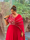 Red One Side Flap Gown