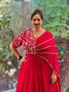 Red One Side Flap Gown