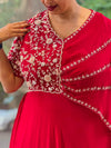 Red One Side Flap Gown