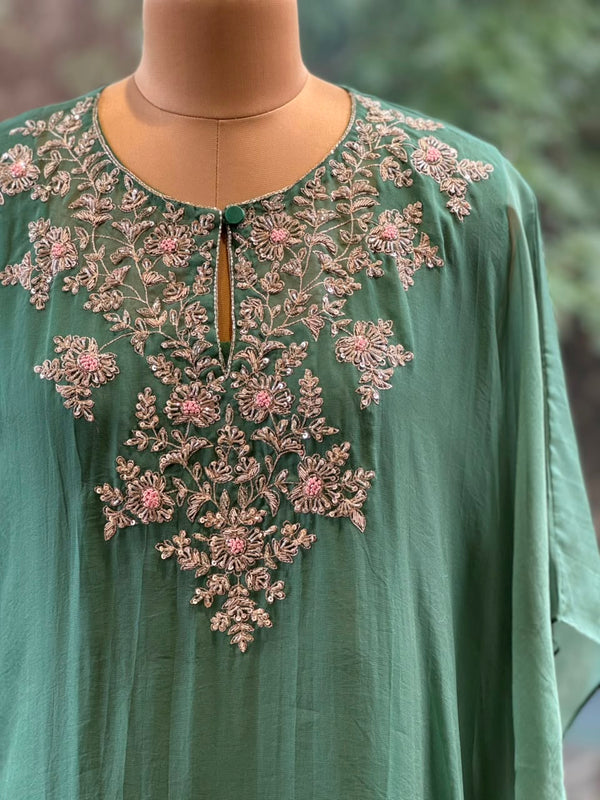 Green Kaftan Set