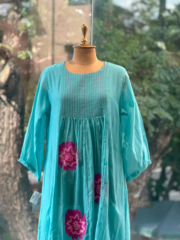 Blue Embroidered Mul Tunic