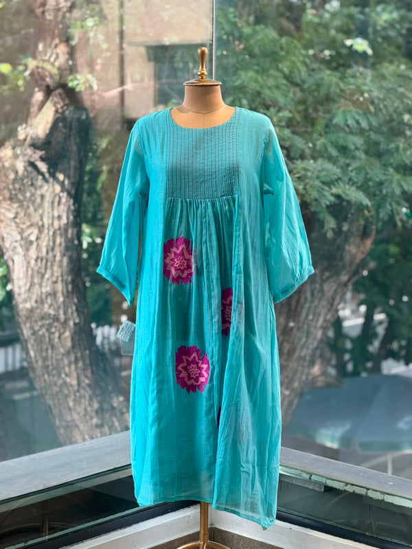 Blue Embroidered Mul Tunic