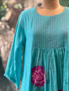 Blue Embroidered Mul Tunic
