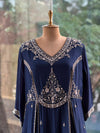 Navy Blue Flared Gown