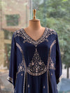 Navy Blue Flared Gown