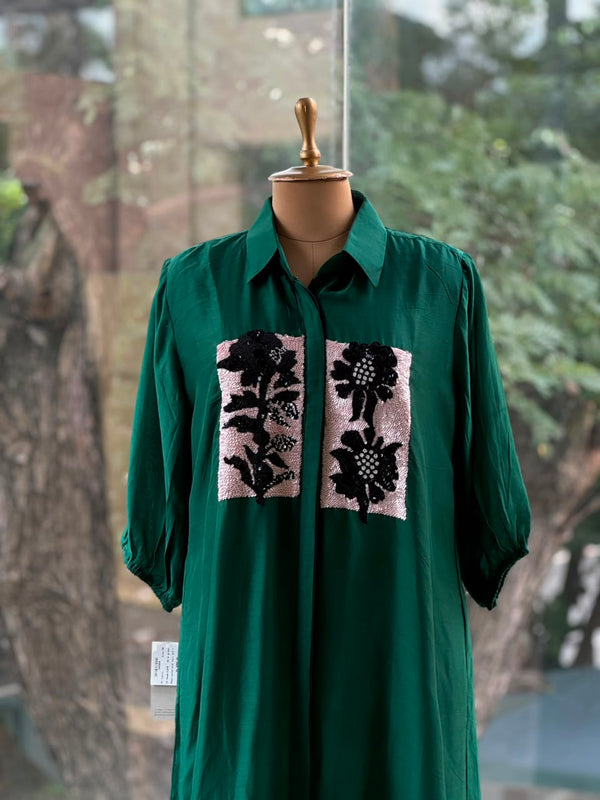 Green Collared Neck Tunic
