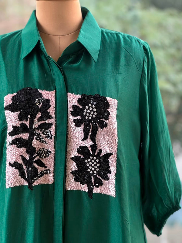Green Collared Neck Tunic