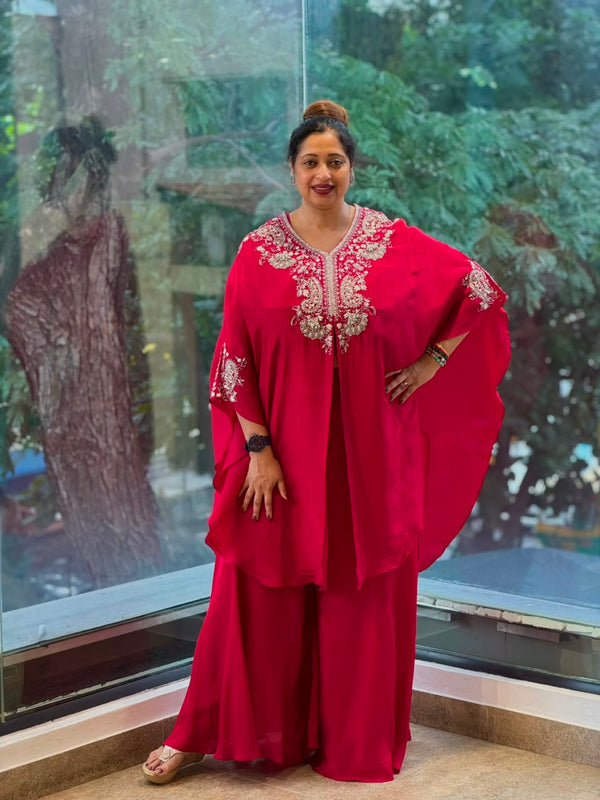 Maroonish Red Palazzo Set