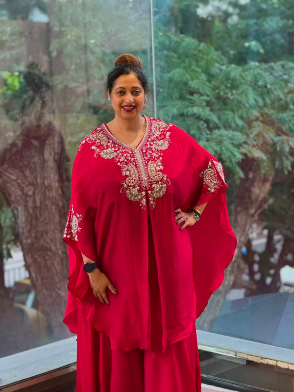 Maroonish Red Palazzo Set