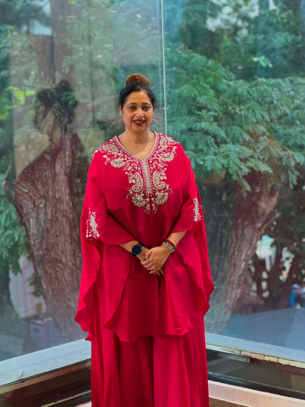 Maroonish Red Palazzo Set