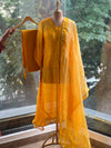 Yellow silk kota dupatta set