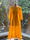 Yellow silk kota dupatta set