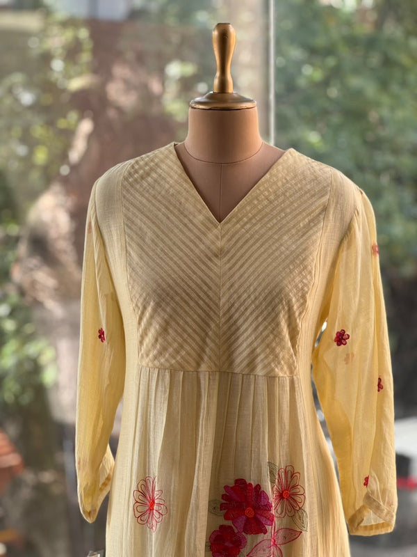 Pastel Yellow Embroidered Suit