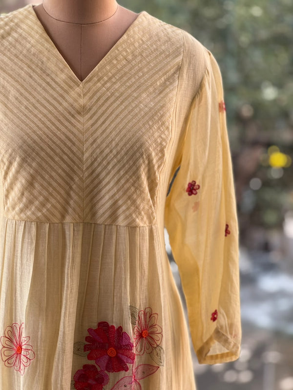 Pastel Yellow Embroidered Suit