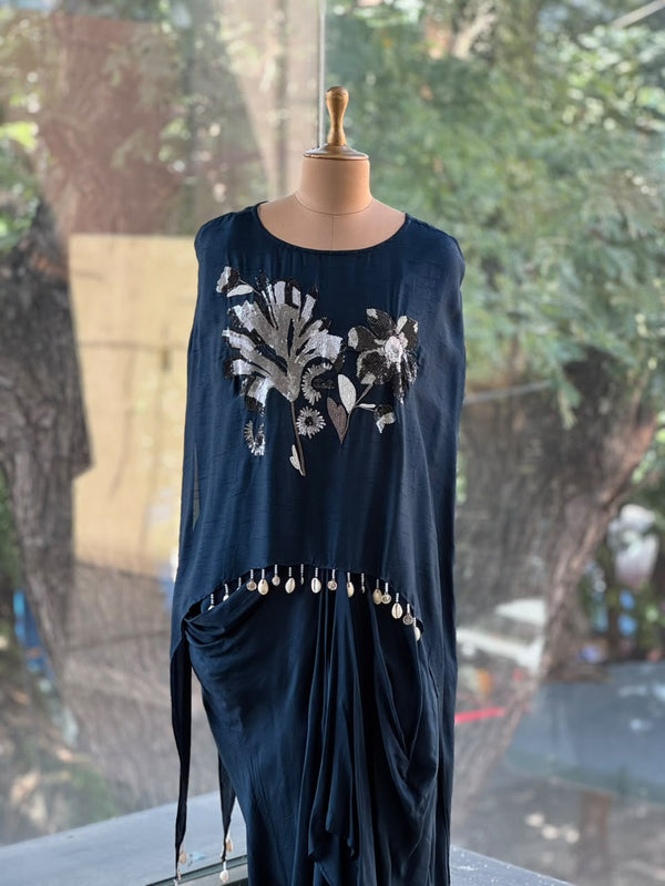 Dark Blue Skirt Set