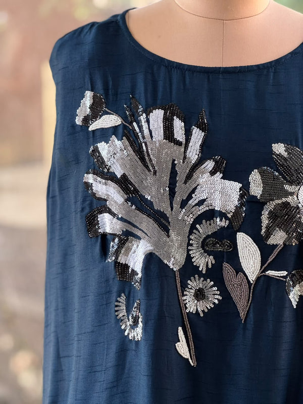 Dark Blue Skirt Set