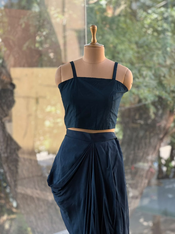 Dark Blue Skirt Set