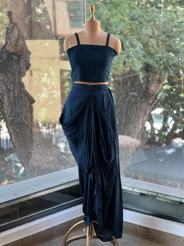 Dark Blue Skirt Set
