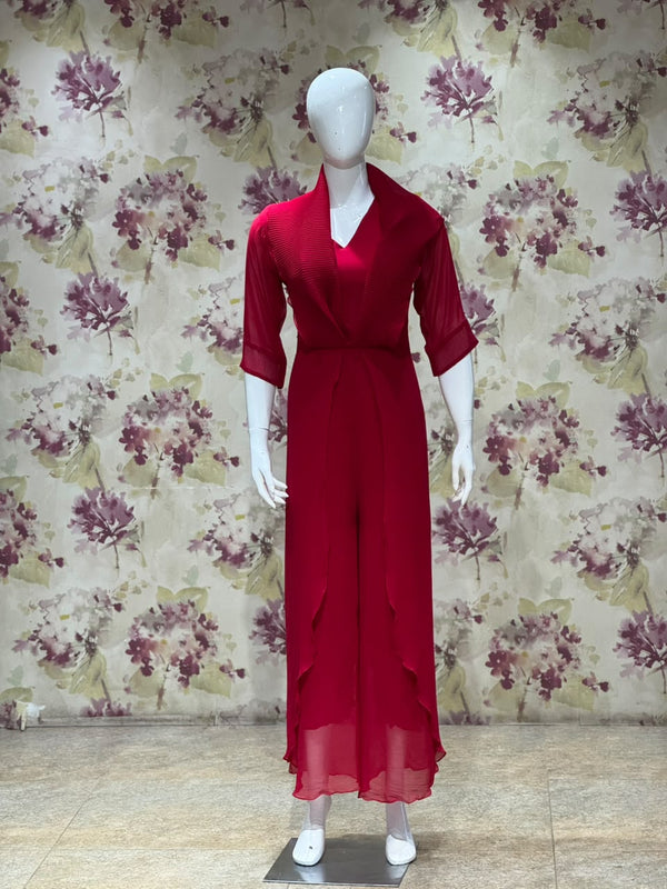 Red Crush Flap Jumpsuit