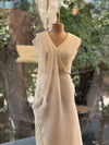 Half White Crush Flap Skirt Set