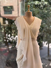 Half White Crush Flap Skirt Set