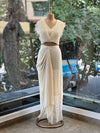 Half White Crush Flap Skirt Set