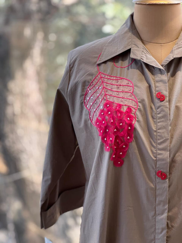 Grey Patch Work Tunic