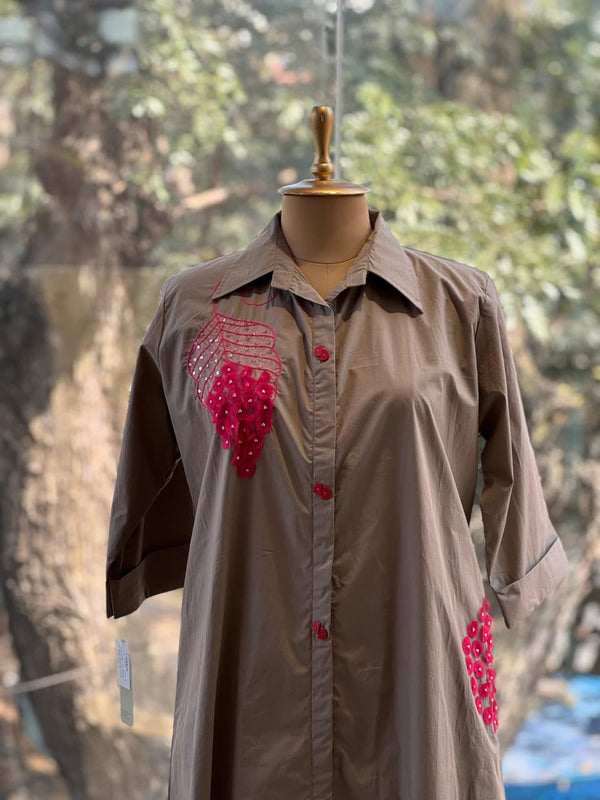 Grey Patch Work Tunic