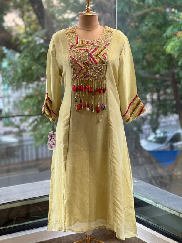 Pastel Green Tissue Dupatta Set