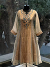 Rose Gold Glass Tissue Dupatta Set