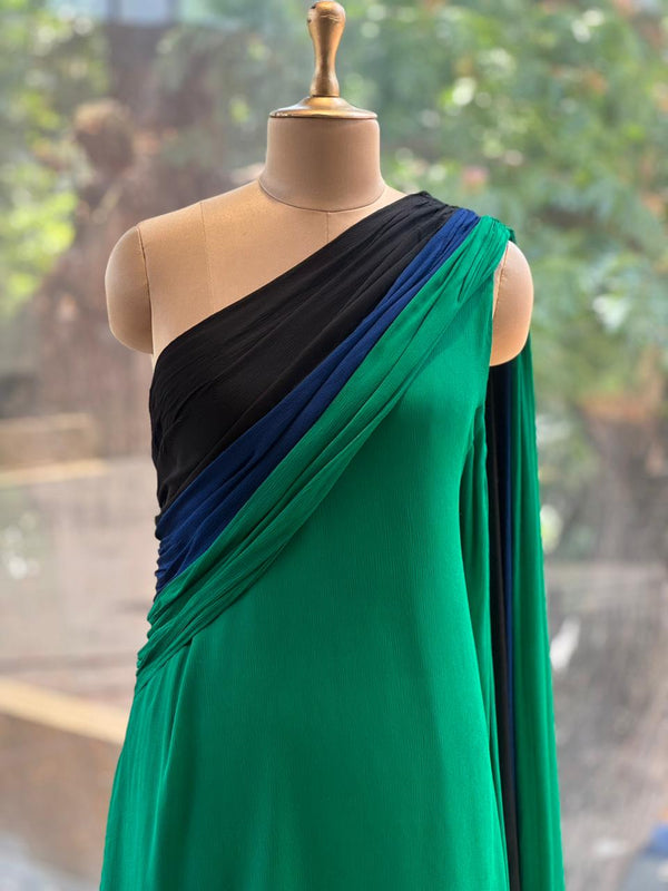 Green One Shoulder Dress