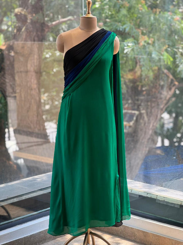 Green One Shoulder Dress